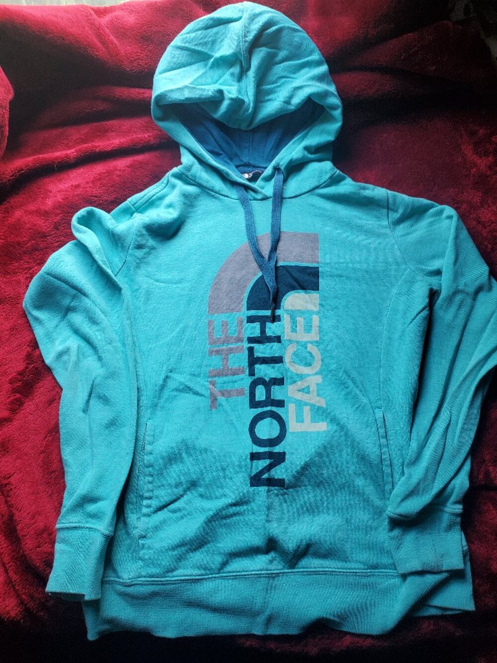 The North Face Turquoise Hoodie Women's size Medium, EUC